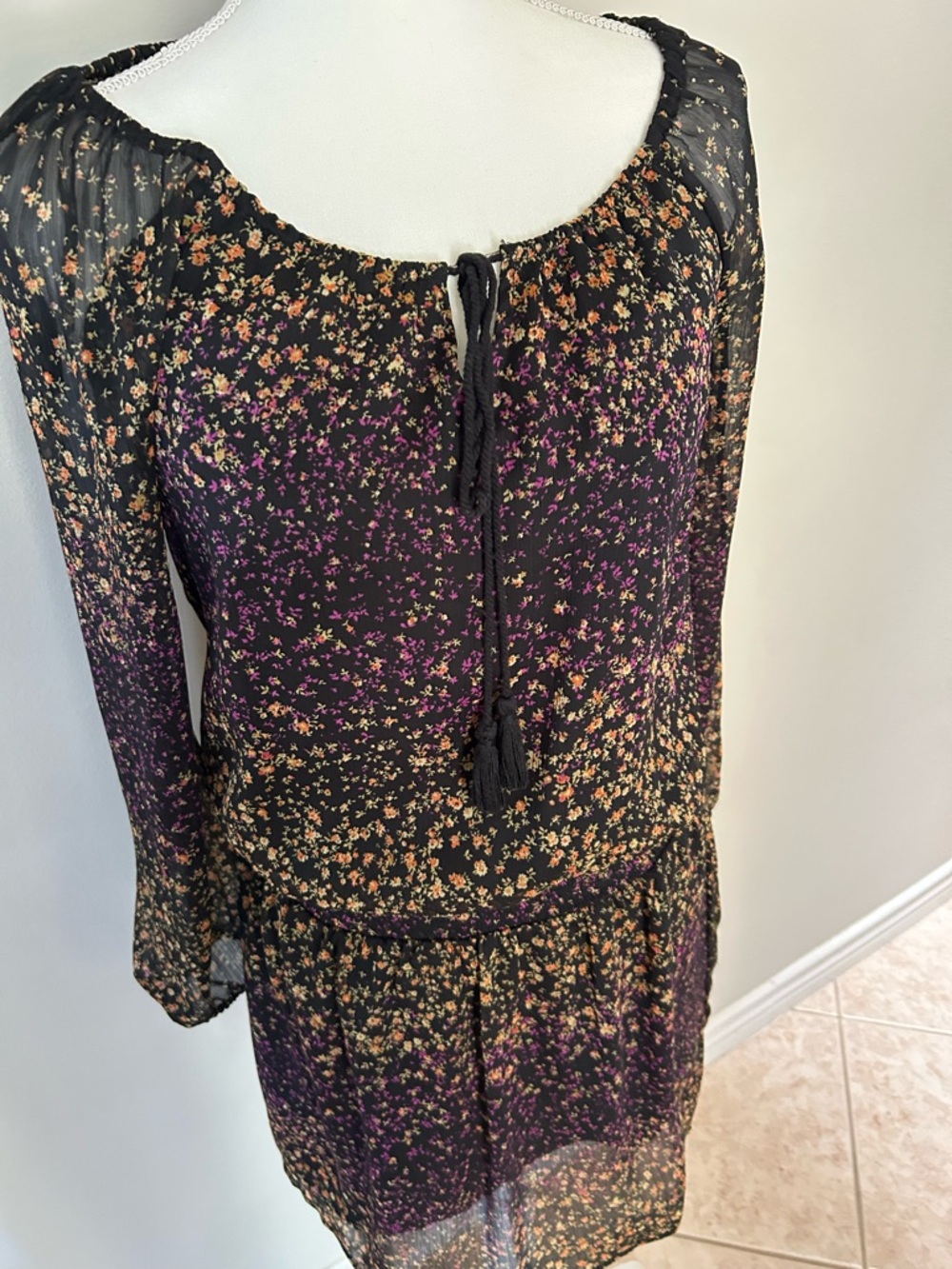 Jessica Simpson Sheer Black Floral Dress - Picture 3 of 11